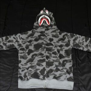 BAPE Shark Camo Hoodie - Gray